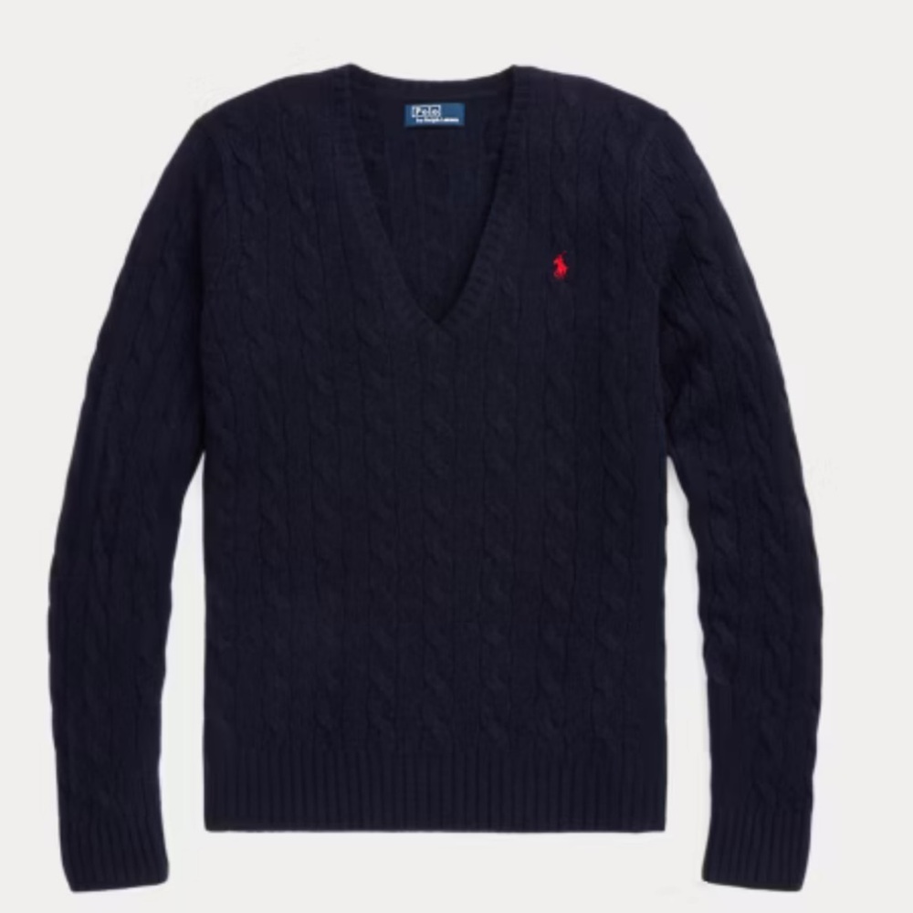 Cable-Knit Wool-Cashmere V-Neck
Sweater